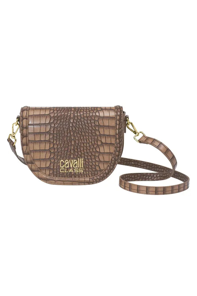 Cavalli Class Embossed Saddle Crossbody Bag - Rose