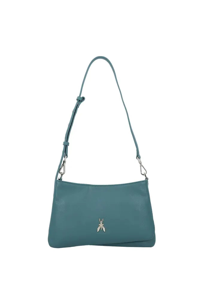 Patrizia Pepe Fly Dual Pointed Edge Small Shoulder Bag - Mineral Green