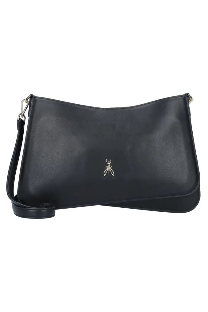 Patrizia Pepe Fly Dual Pointed Edge Large Shoulder Bag - Black