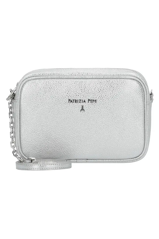 Patrizia Pepe Metallic Camera Crossbody Bag - Silver