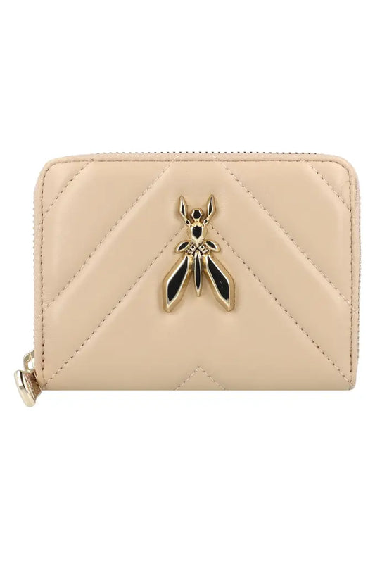 Patrizia Pepe Fly Quilted Zip Around Wallet - Beige