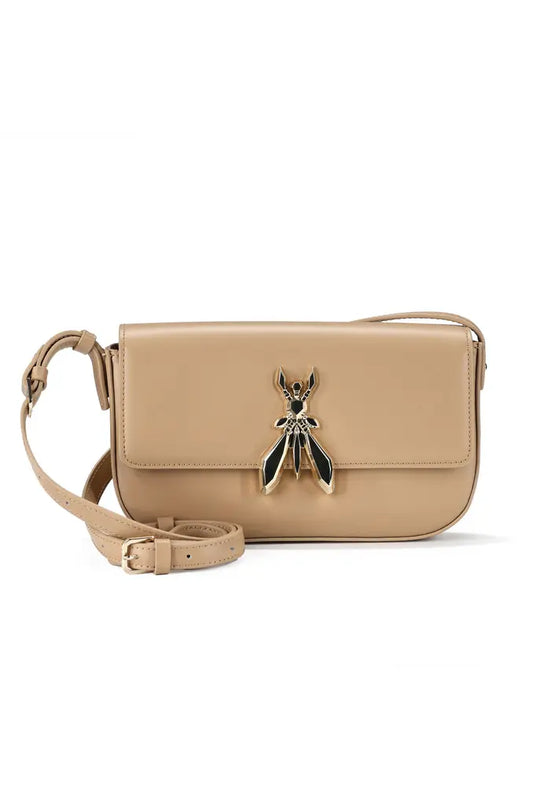 Patrizia Pepe Fly Flap Rectangle Crossbody Bag - Beige