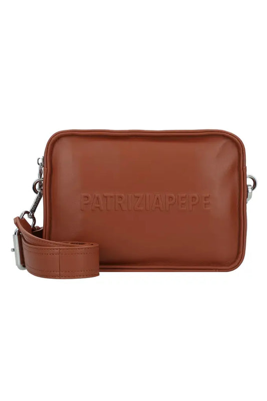 Patrizia Pepe Embossed Camera Crossbody Bag - Brown