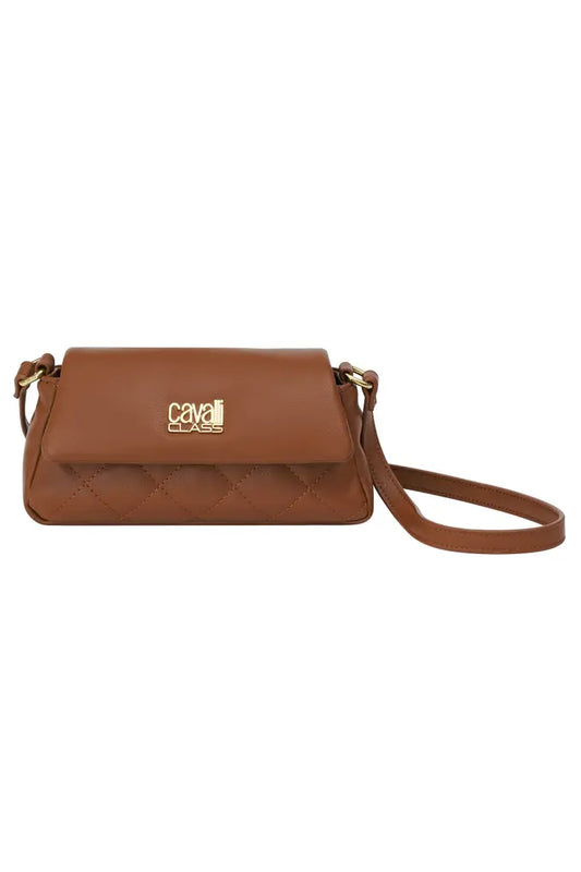 Cavalli Class Quilted Flap Crossbody Bag - Caramel