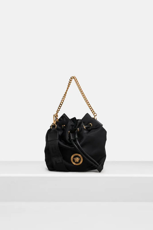 Versace Nylon Chain Bucket Bag - Black