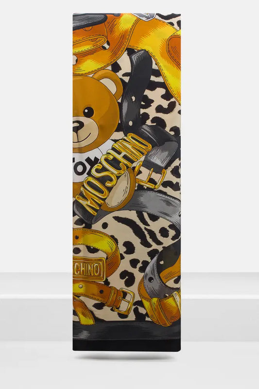 Love Moschino Teddy Printed Silk Scarf - Black Multi