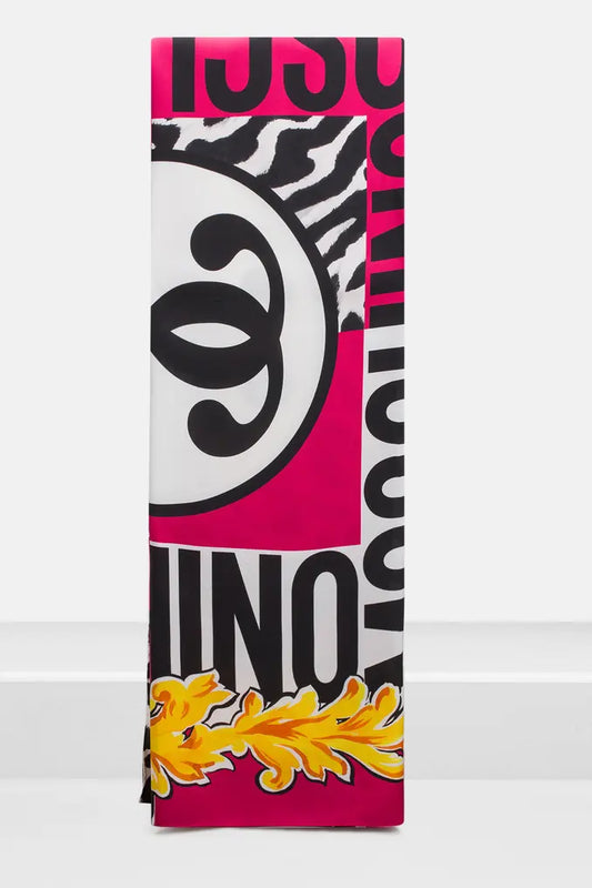 Love Moschino Printed Silk Scarf - Pink