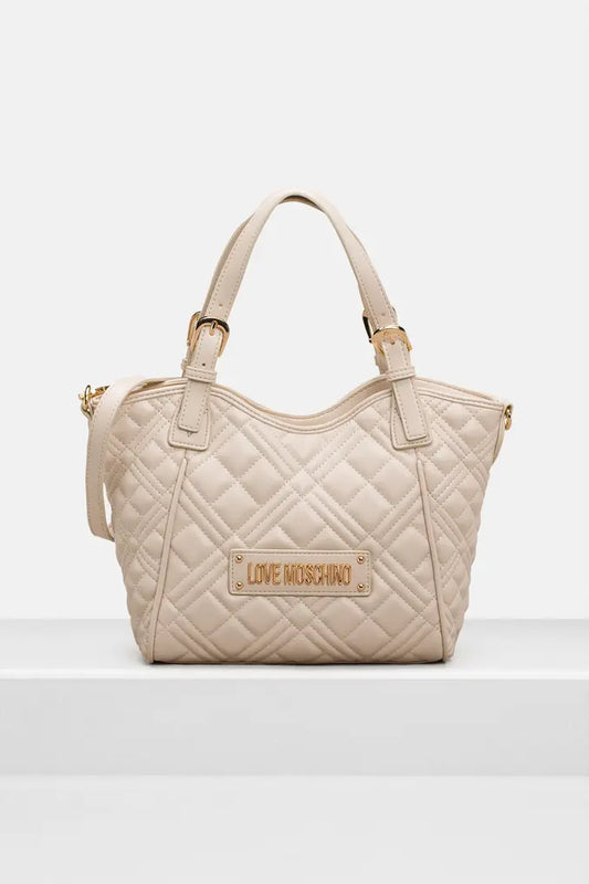 Love Moschino Quilted Mini Tote Bag - Beige